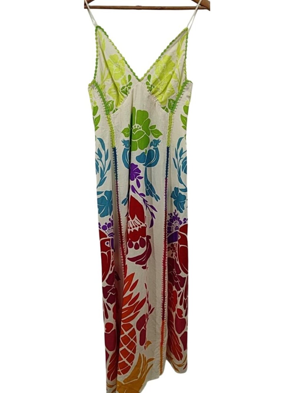 Farm Rio Tropical Graphic Maxi Dress Linen Viscose Size S New With Tags - Picture 5 of 16